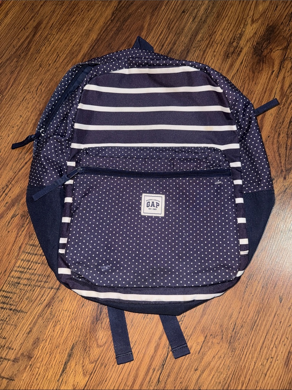 GAP Navy Polka Dot & Striped Men's Backpack 43.T